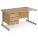 Harlow Straight Office Desk with Fixed Pedestal